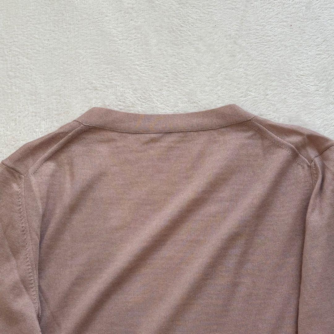 MIU MIU カシミヤシルク Vネック カーディガン ピンクベージュ 42