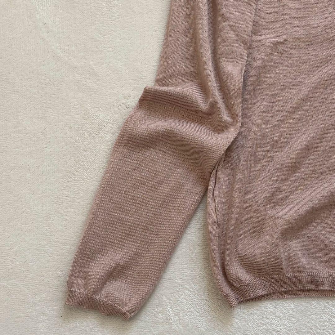 MIU MIU カシミヤシルク Vネック カーディガン ピンクベージュ 42