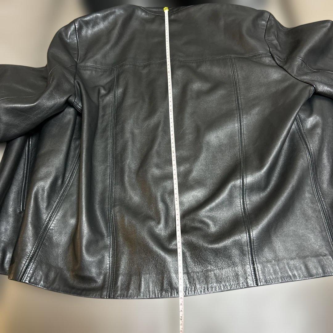 オンワード樫山　john varvatos レザージャケット　黒　ブルゾン　50