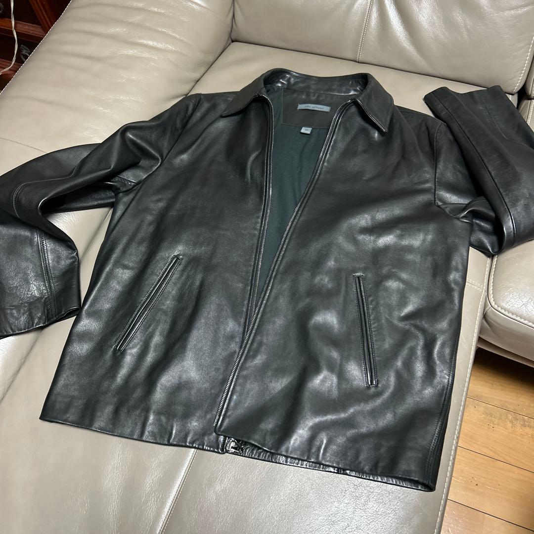 オンワード樫山　john varvatos レザージャケット　黒　ブルゾン　50