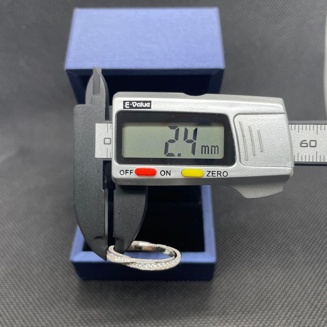 【18号】モアサナイト ツイスト フルエタニティ リング　シルバー