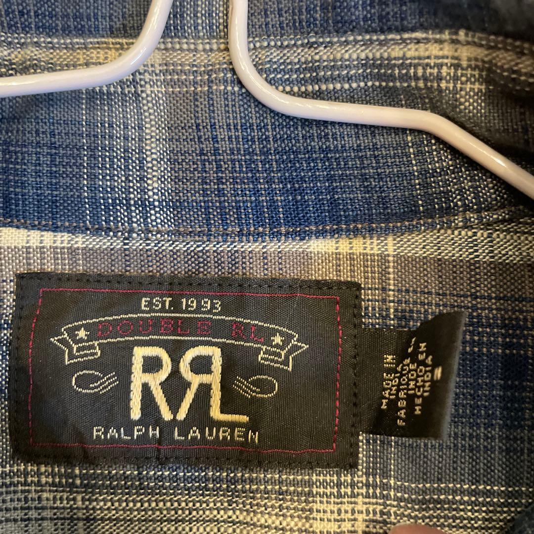 とみ　Double RL CHECKED WOVEN WORK SHIRT