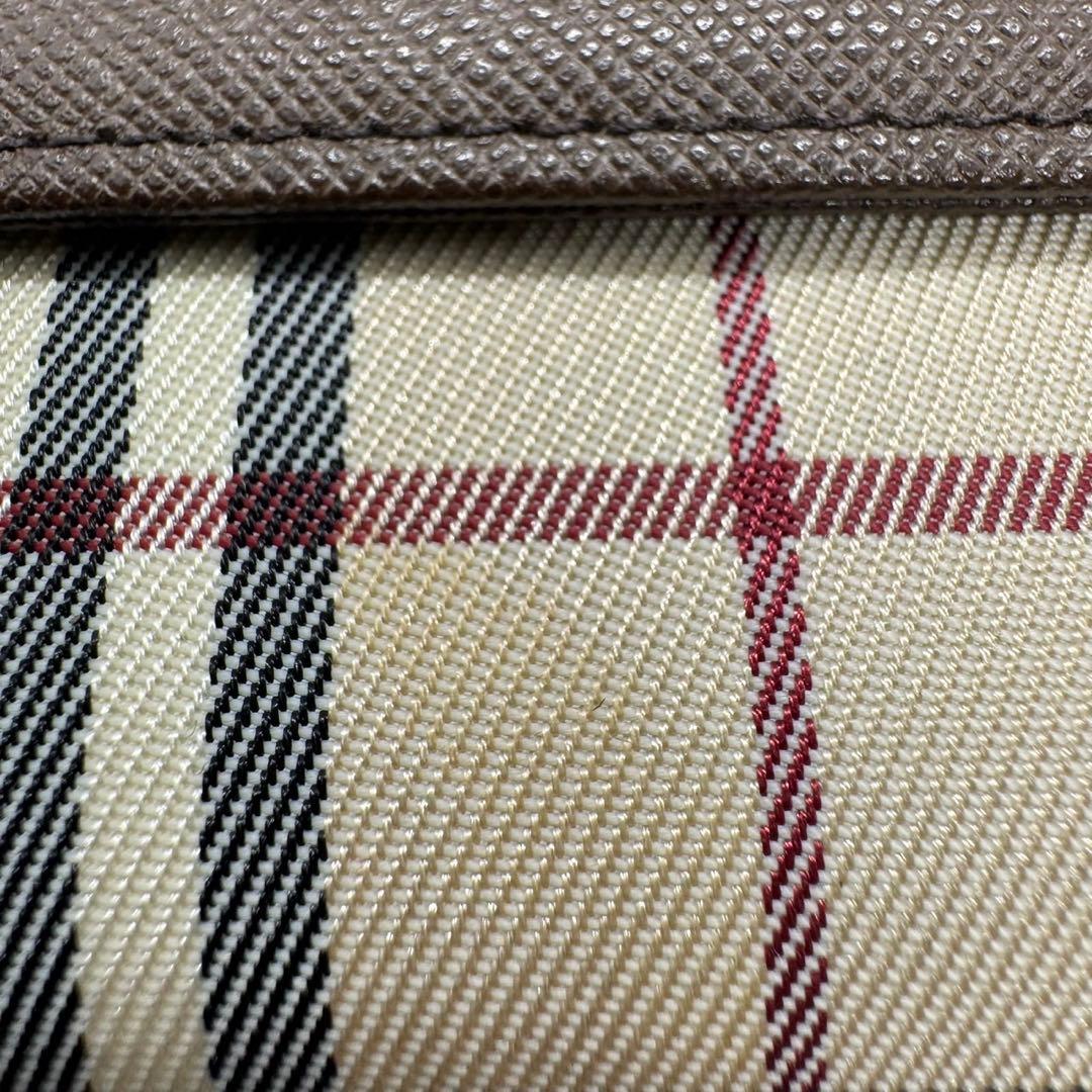 美品　BURBERRY 三つ折り財布 ノバチェック レザー ウォレット