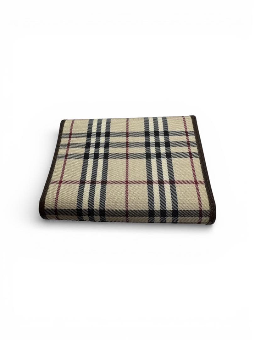 美品　BURBERRY 三つ折り財布 ノバチェック レザー ウォレット