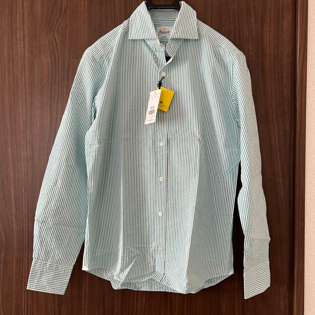 【未使用品】ジャンネット　シアサッカーシャツ　サイズS