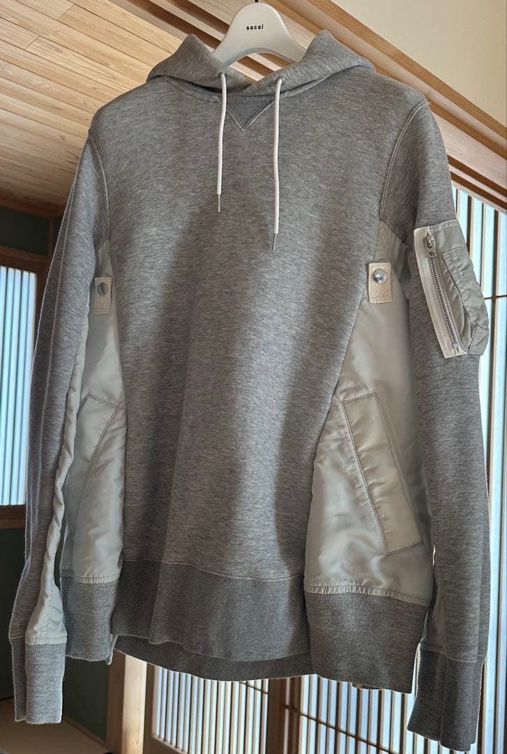 sacai サカイ スポンジスウェット MA-1 ドッキングパーカー 3