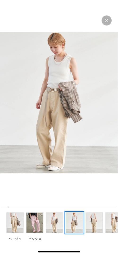 Spick and spanチノワイドパンツ38