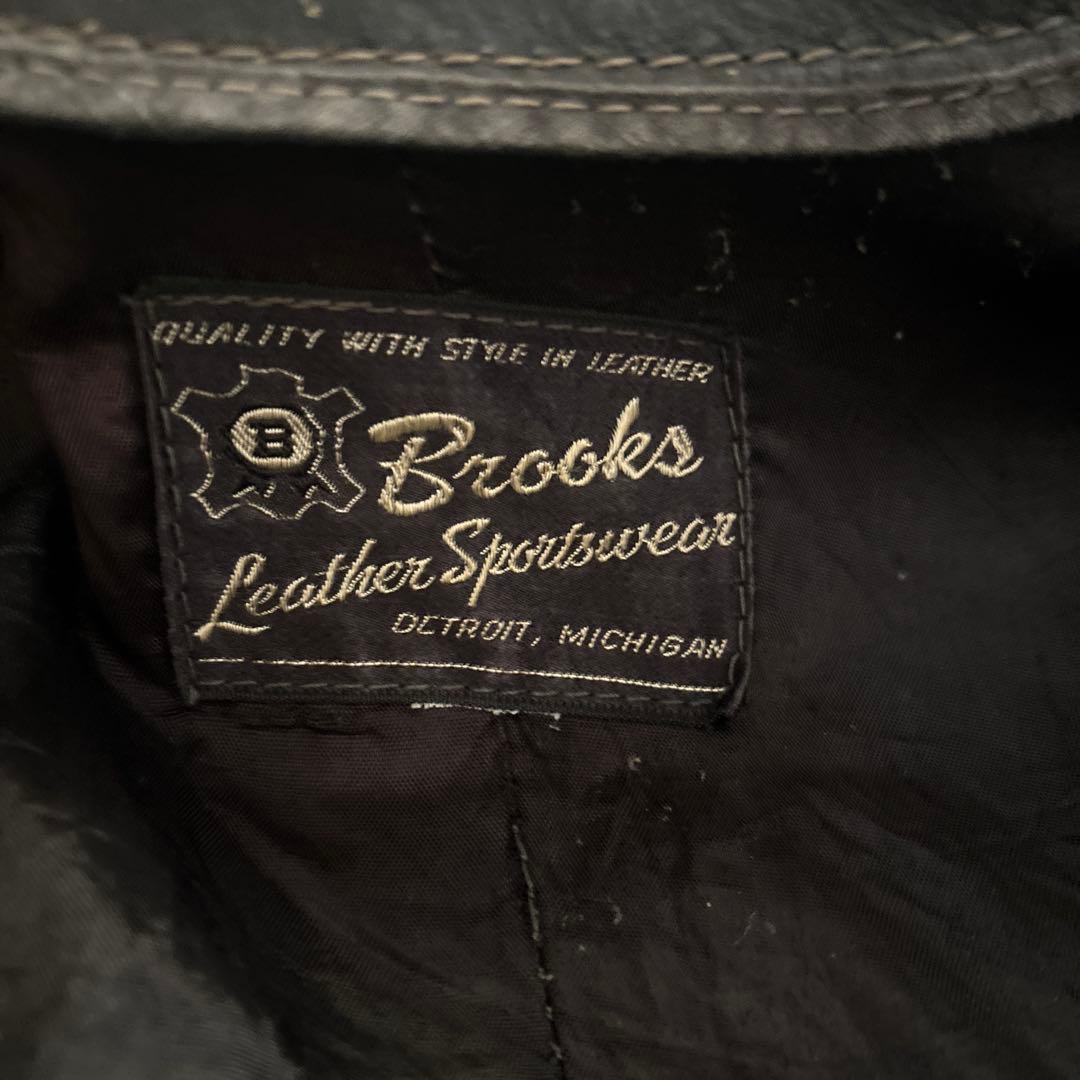 Brooks Leather　ライダースジャケット　レザー　ブラック