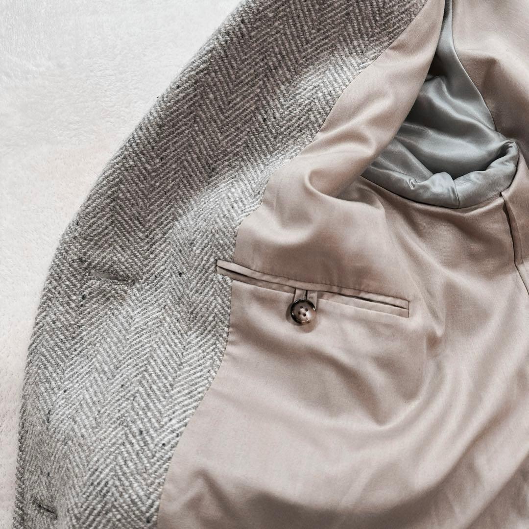 近年 マーガレットハウエル ネップヘリンボーン ツイード ラグランコート ロング