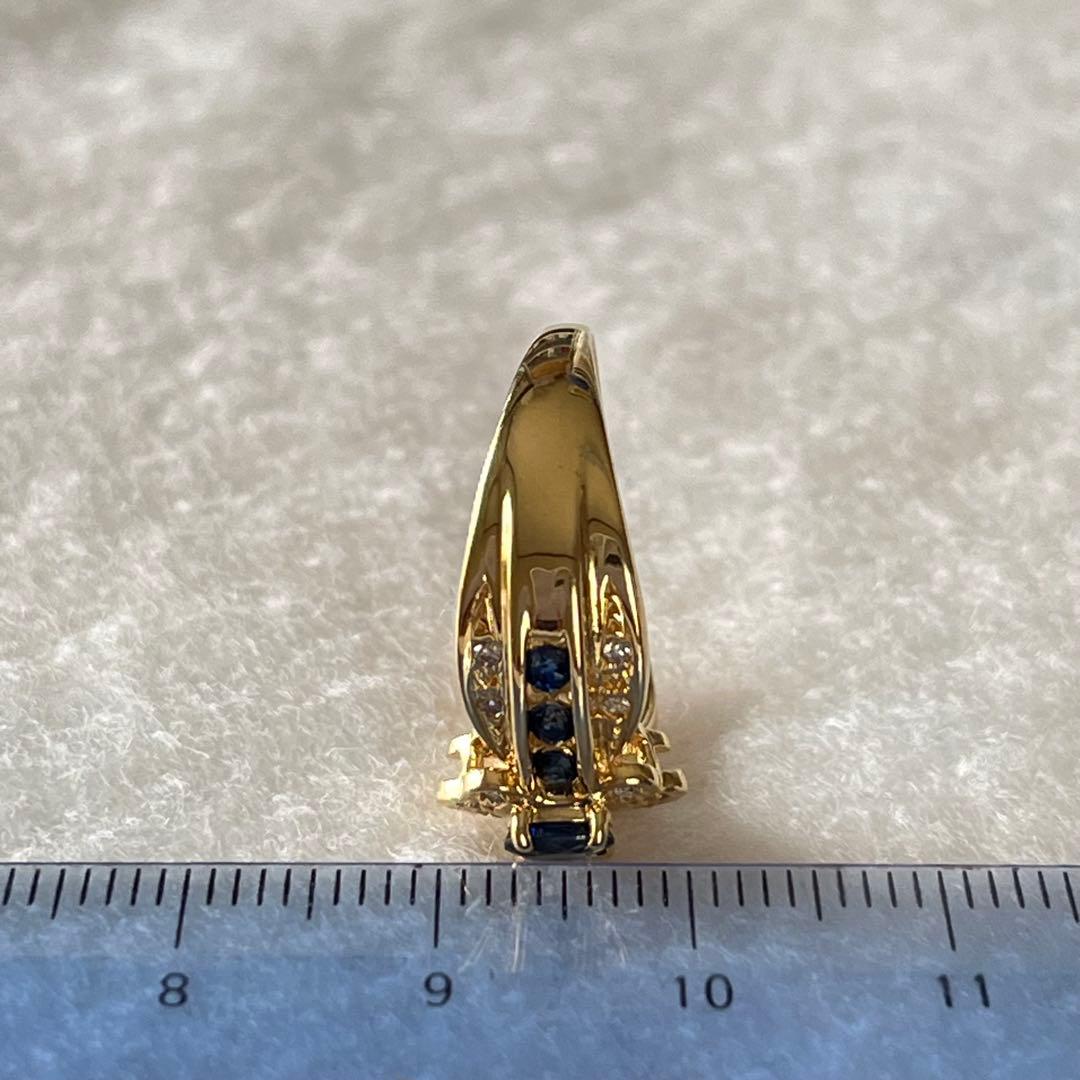 k18 サファイア ダイヤモンド リング 18金 デザイン 指輪 美品