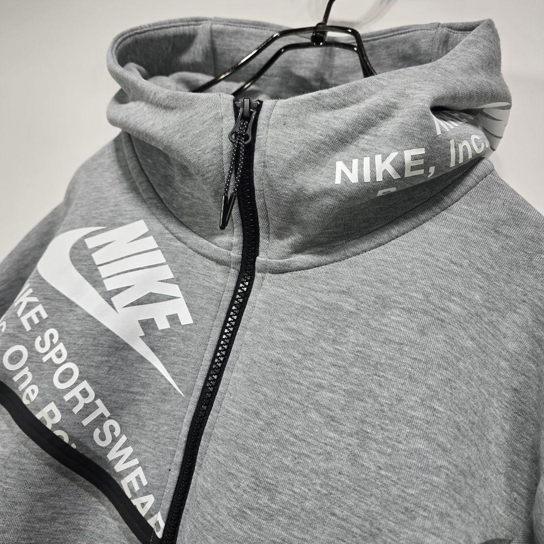 NIKE　テック　フリース　フルジップ　フーディー　パーカー　M　グレー　古着