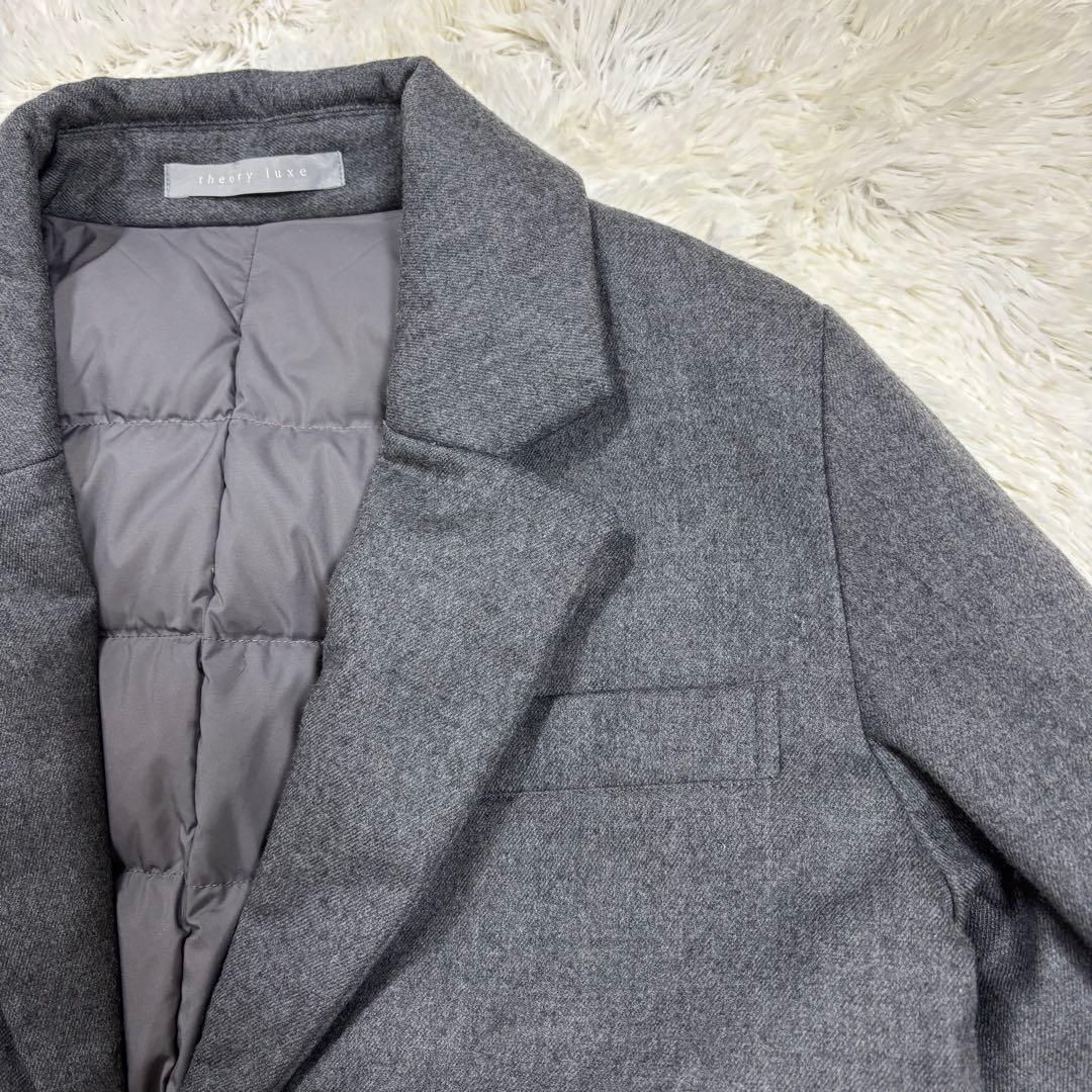 セオリーリュクス　ダウンチェスターコート　ロング　内側ダウン　グレー 38 M