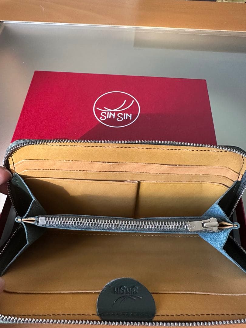 新進工房　極小長財布　バタール　　グリーン