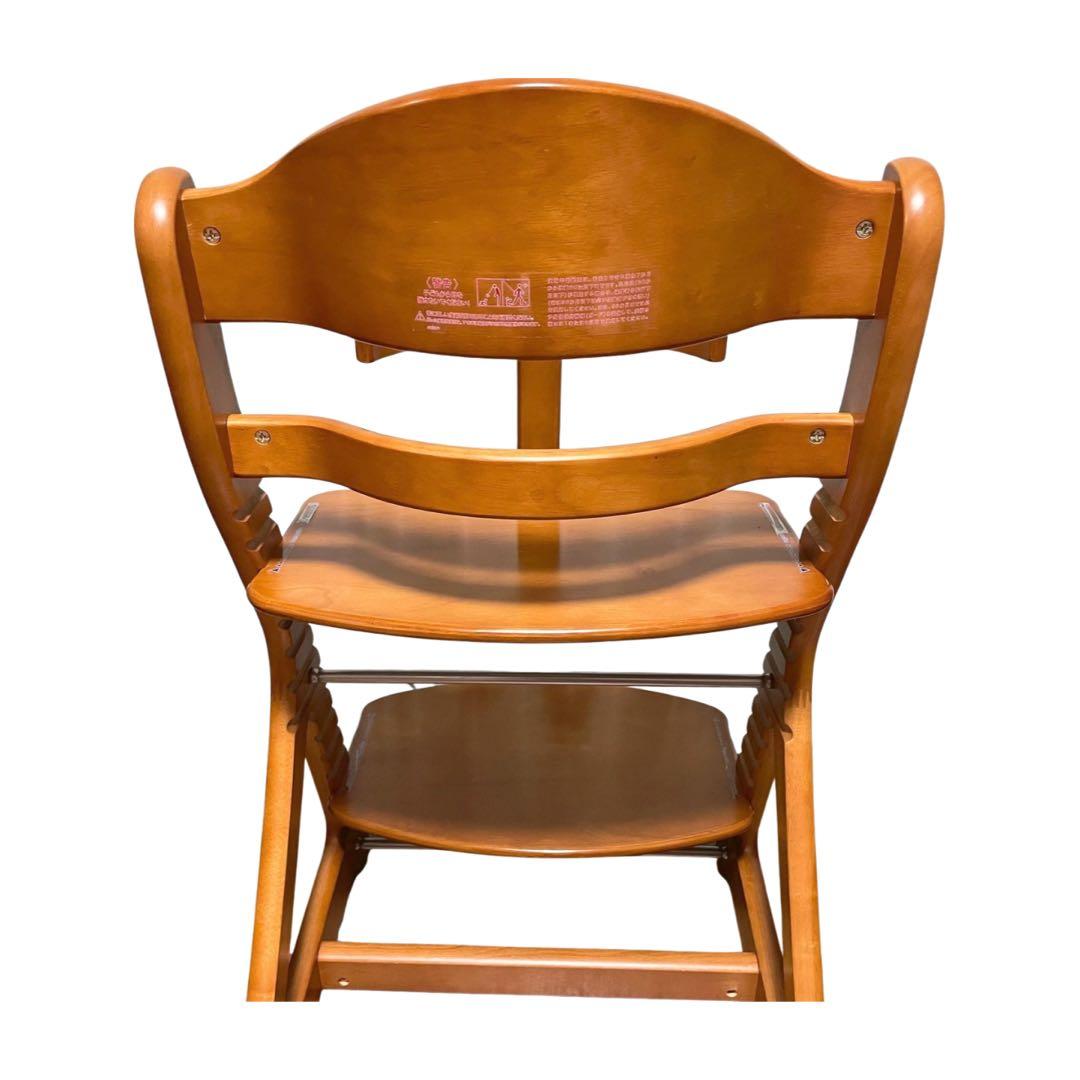 [極美品] 大和屋 すくすくチェアプラス ガード付 ブラウン 木製ベビーチェア