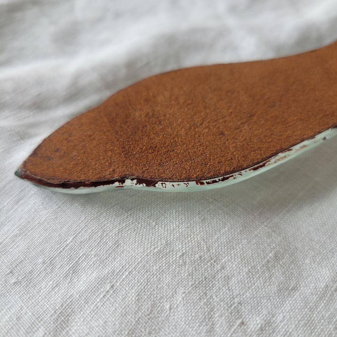 フランス　アンティーク　ハンドミラー　ガラストレイ　A