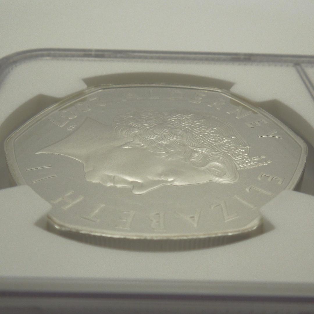 2007年 エリザベス女王結婚60周年 5ポンド 銀貨 NGC PF68UC