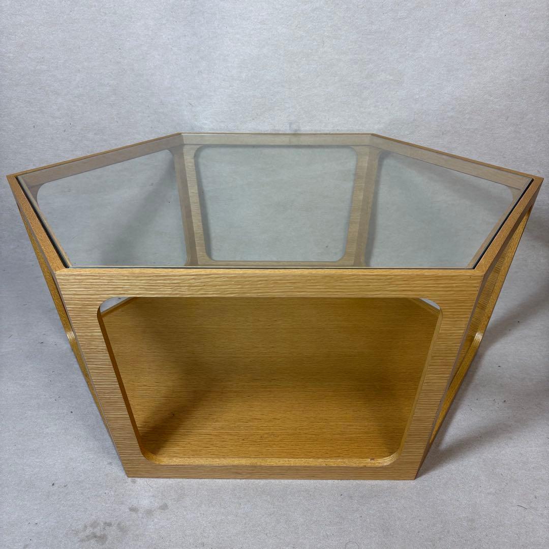 桜屋工業 CHERRY LT-69 六角形 センターテーブル ガラステーブル