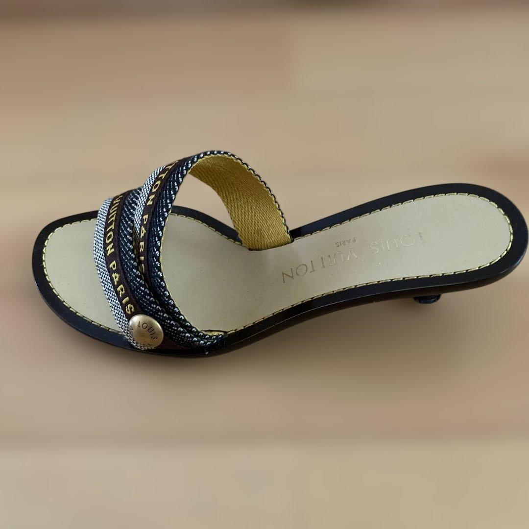 ルイヴィトン　ミュール　サンダル　ナイルラインウェッジクロスサンダル