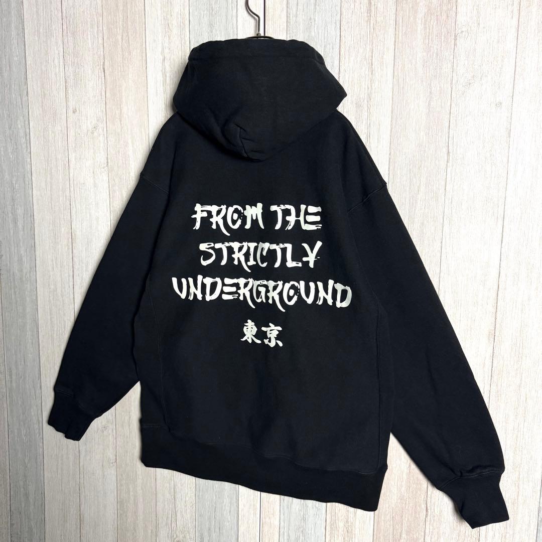 3657【希少デザイン・美品】アップルバム 刺繍アーチロゴ＆バックロゴ パーカー