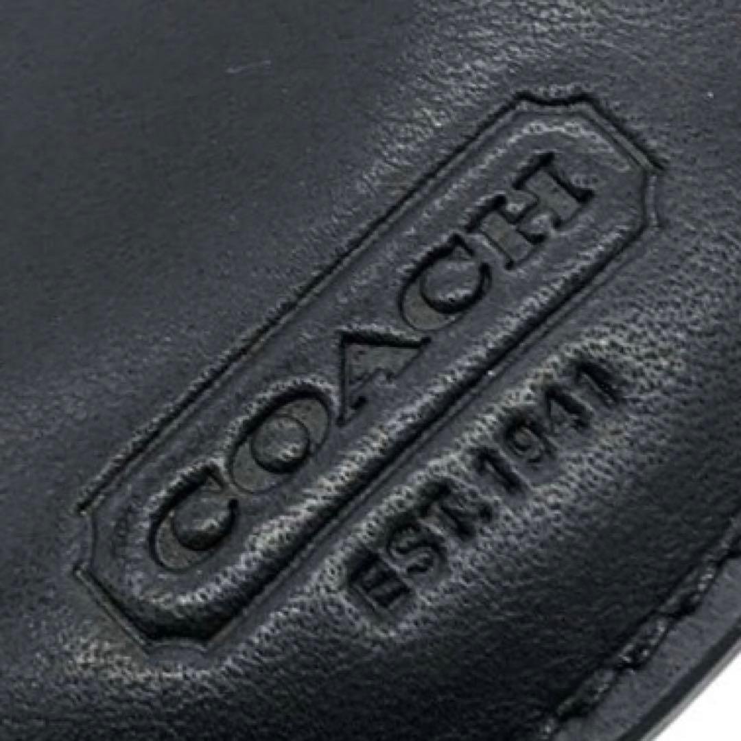 新品同様☆オールドコーチ　 レザー　ケース　 ブラック　丸形