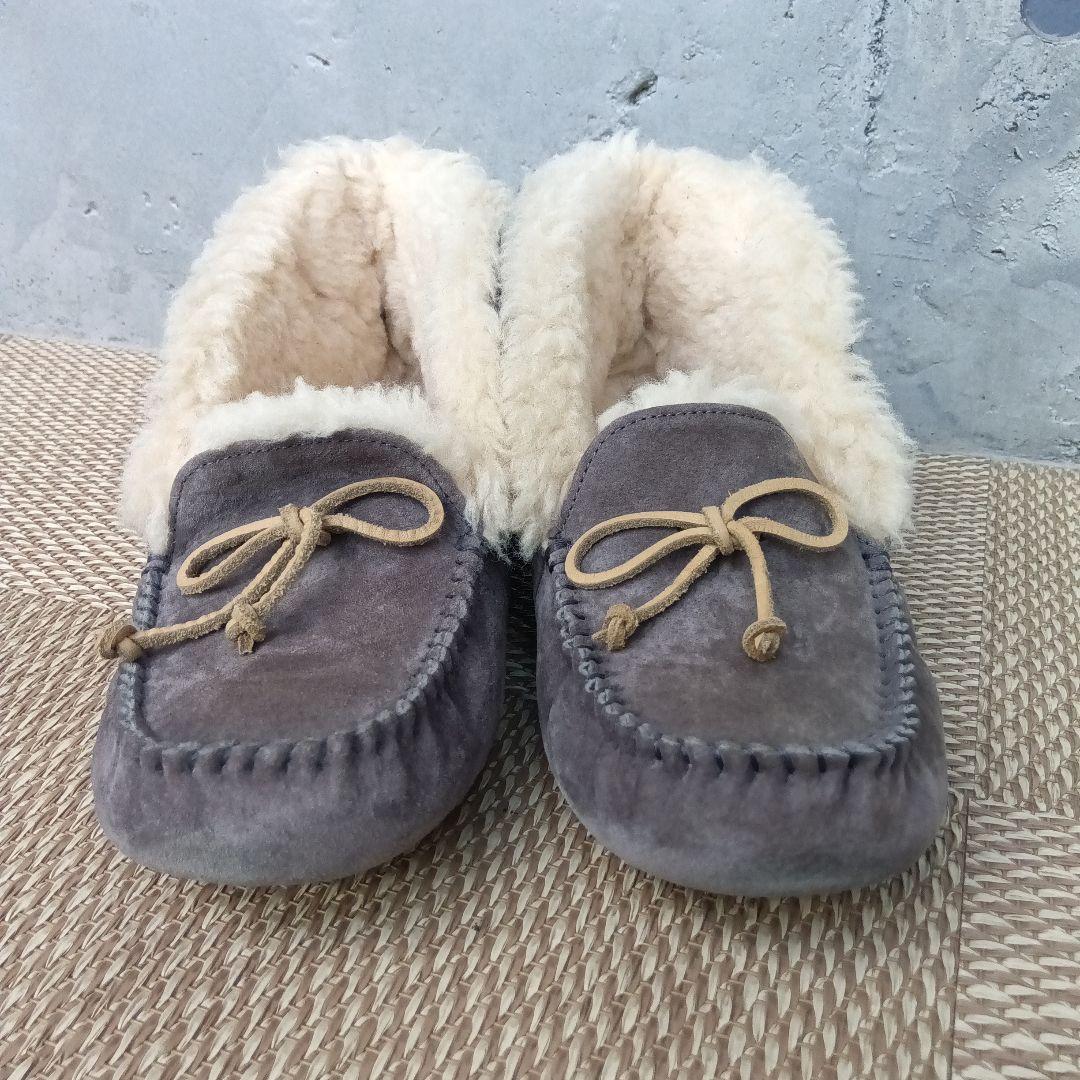【極美品】UGG アグ アレーナ モカシン ムートンブーツ23cm グレー
