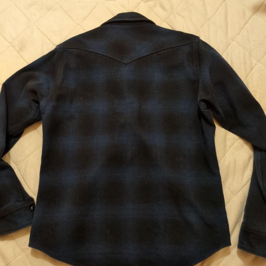 IRON HEART ダークブルー チェック柄 シャツ L