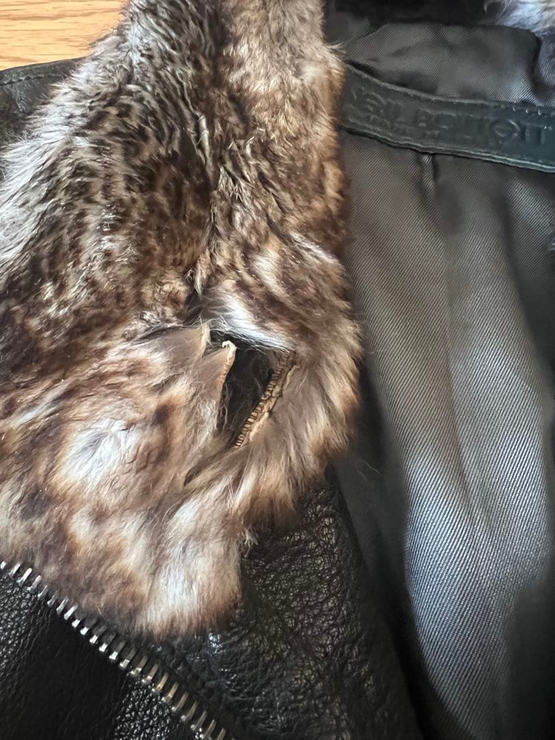 NEIL BARRETT バッファロー レザー XS ファー ライダース ラパン