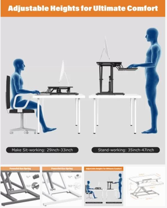 ERGOMAKER スタンディングデスク 卓上ガス圧昇降式
