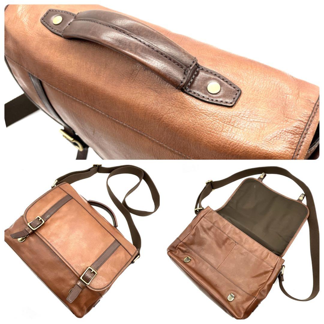 FOSSIL フォッシル オールレザー ショルダーバッグ メッセンジャーバッグ