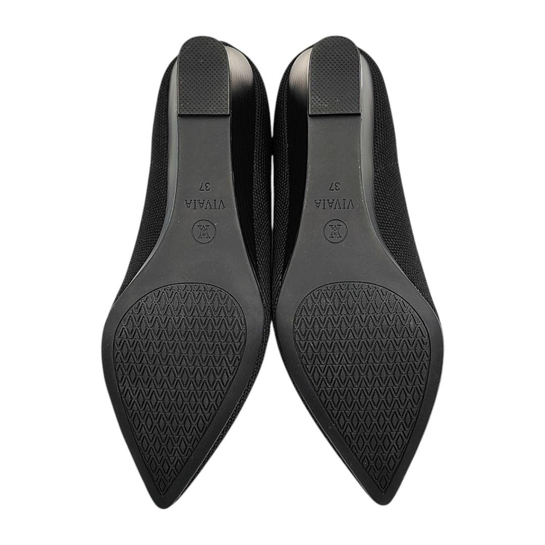 未使用級 VIVAIA 37 23.5 ブラック ウエッジソール パンプス