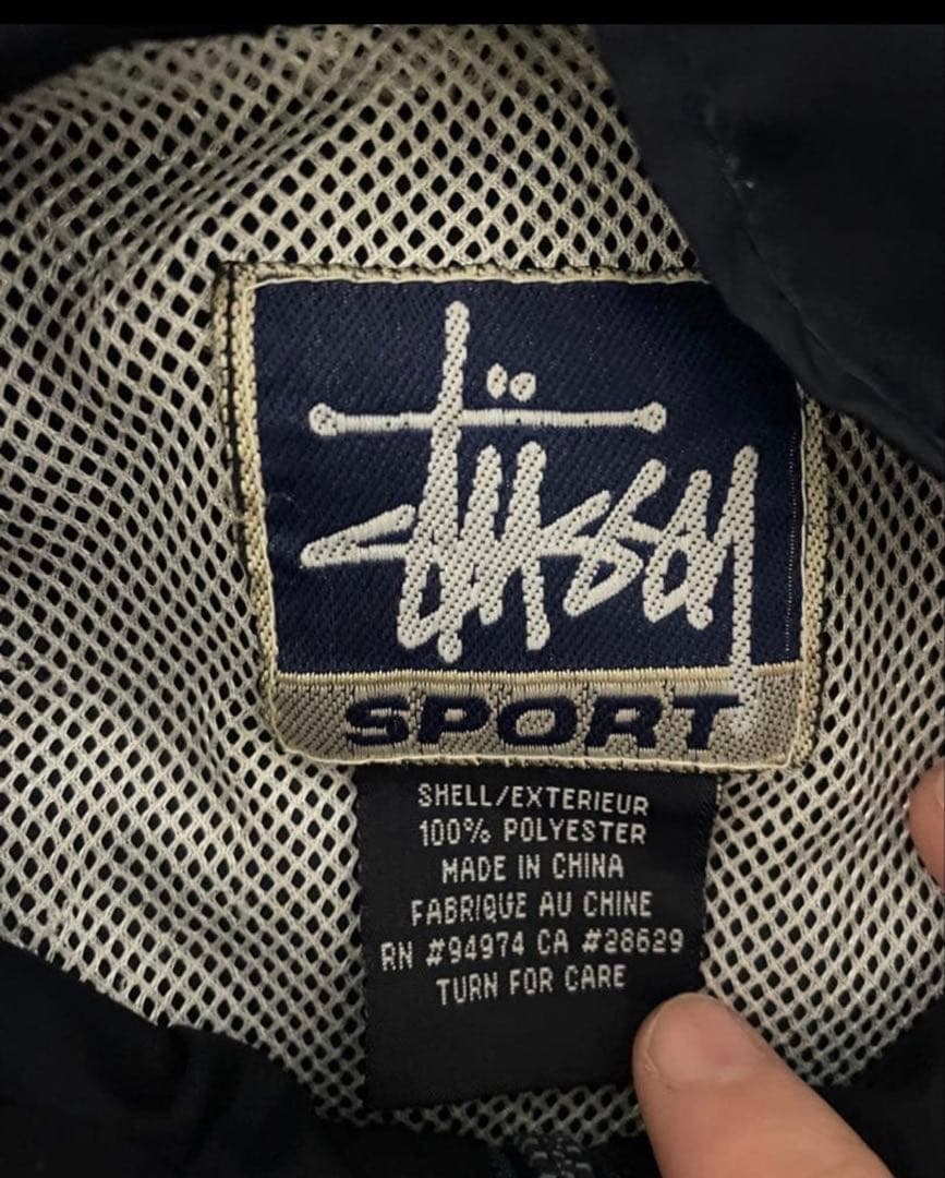 【old】90s STUSSY SPORT ナイロンジャケット　ドローコード付き