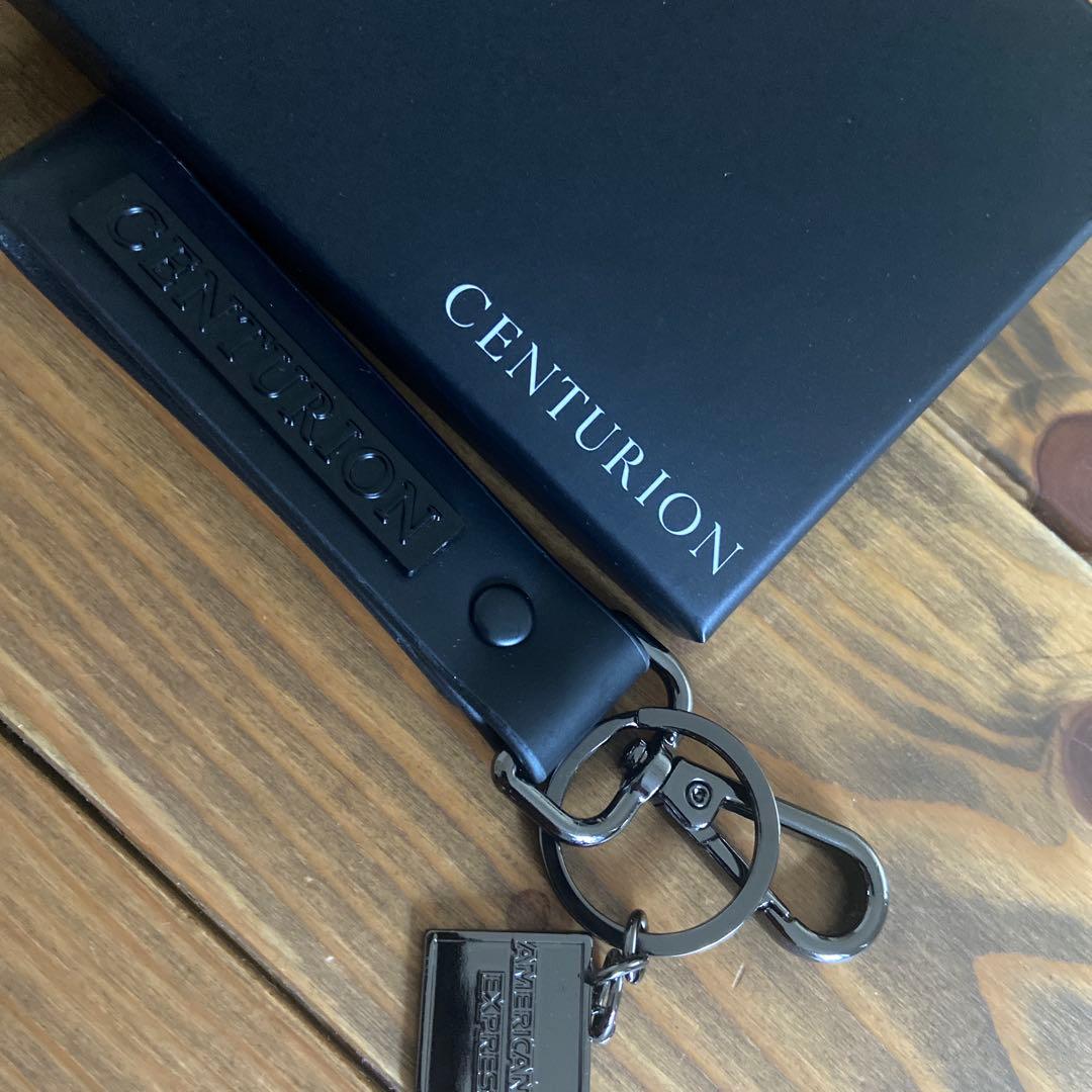 AMEX CENTURION ブラックラバーキーホルダー ボックス付き