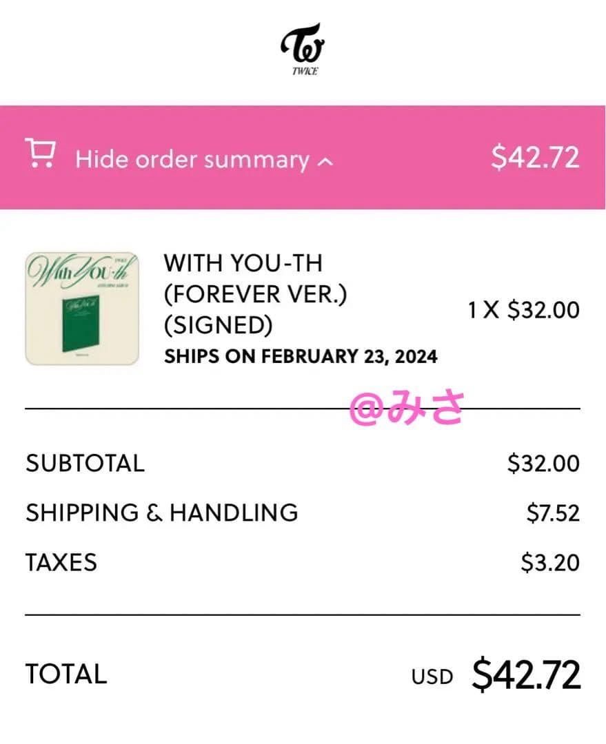 TWICE モモ サイン入りポストカード WithYOUth