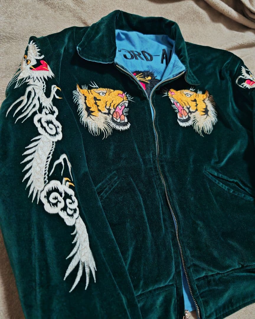 美品 未使用近 テーラー東洋 ２面用 虎龍鷲 別珍 スカジャン vintage