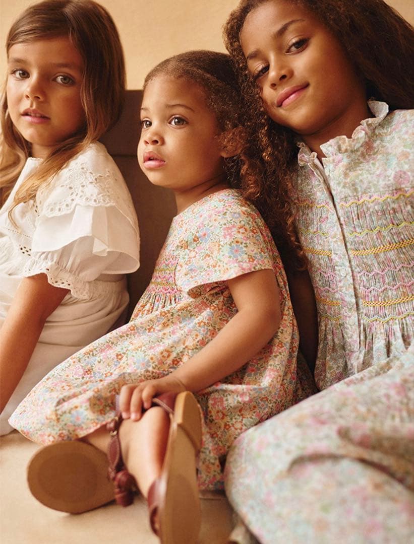 bonpoint ボンポワン⭐︎花柄ワンピース⭐︎イエロー　3A コットン　リバティ