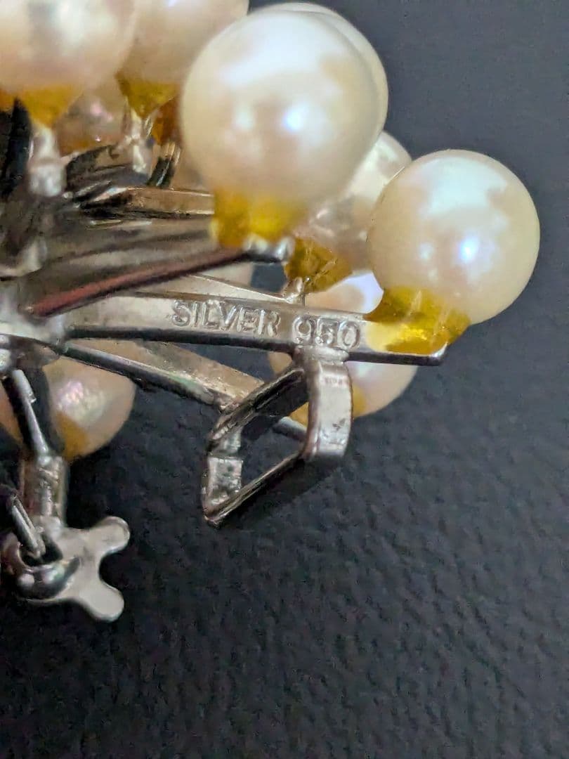 リ*ン様 本真珠　パールブローチ　帯留め　SILVER950