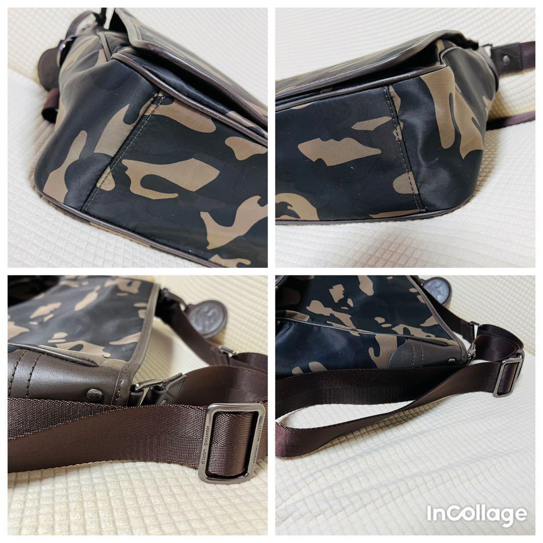 美品HUNTING WORLD ハンティングワールドショルダーバッグ　カモフラ