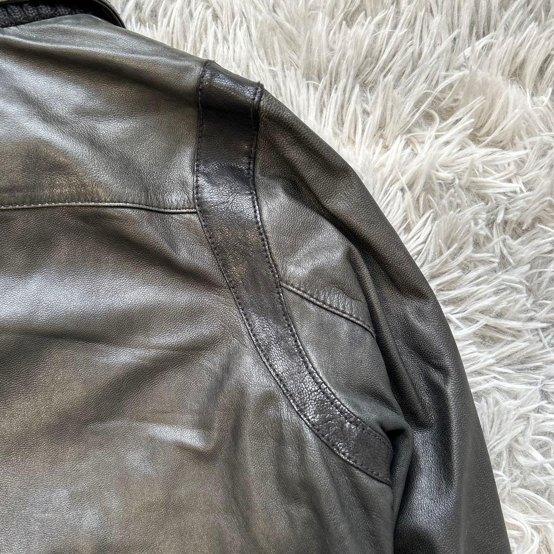 AVIREX ラムレザージャケット ライダース ブラック Sサイズ