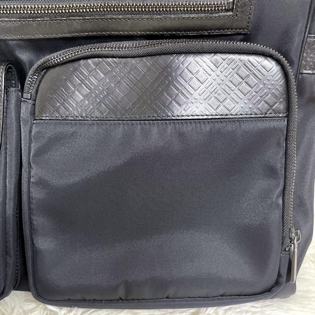 バーバリー 2way ビジネスバッグ ブリーフケース A4 型押し レザー