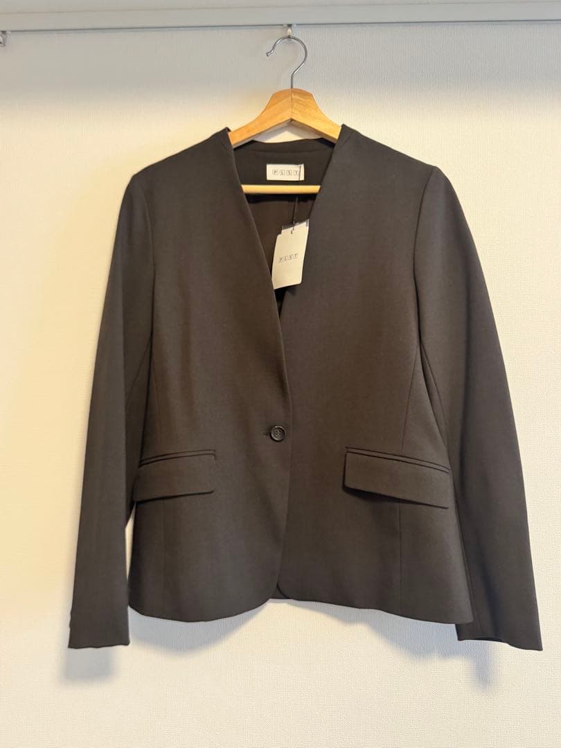 PLST　ブラッシュドバック　セットアップ　スーツ上下 ブラウンM