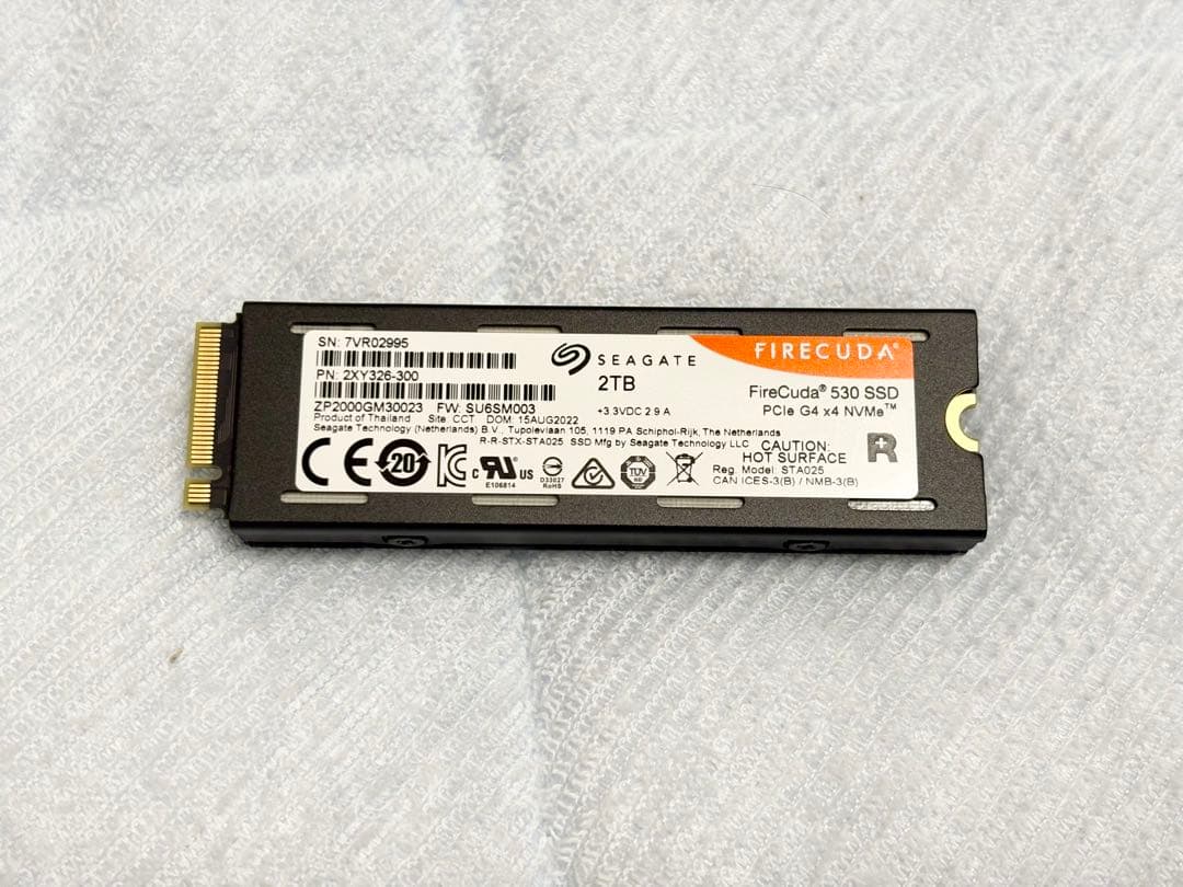 FireCuda 530 2TB NVMe M.2 SSD ヒートシンク付き