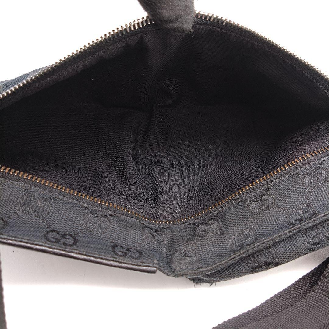 GUCCI 2WAY ウエストバッグ ボディバッグ GG柄 キャンバス ブラック
