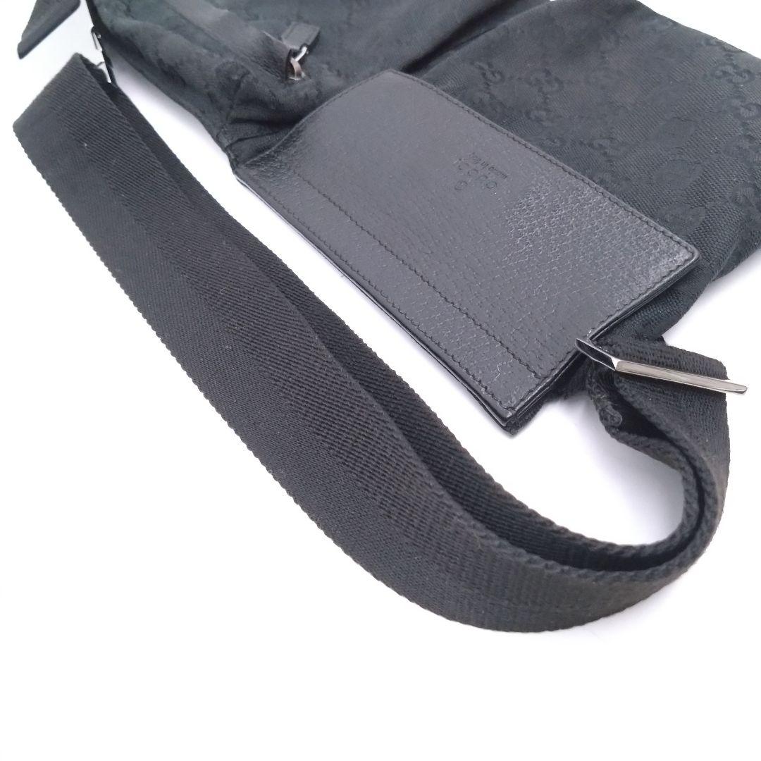 GUCCI 2WAY ウエストバッグ ボディバッグ GG柄 キャンバス ブラック