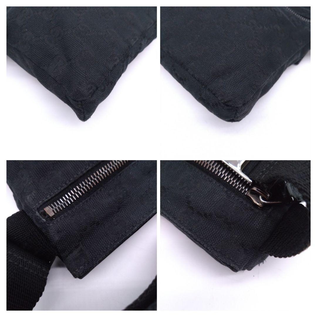 GUCCI 2WAY ウエストバッグ ボディバッグ GG柄 キャンバス ブラック