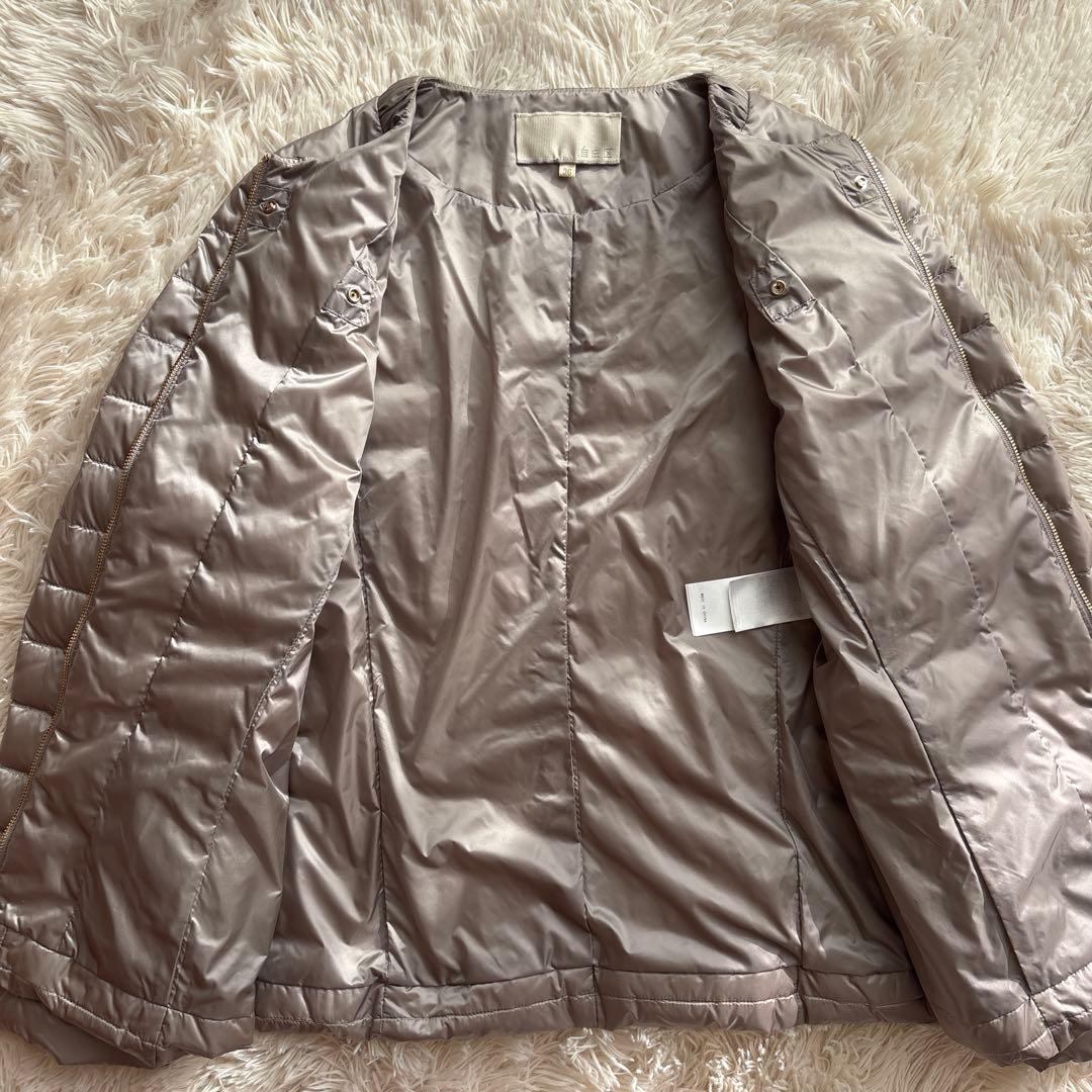 【自由区】ブライトダウン 洗濯可能 インナーダウン ノーカラー グレー 36