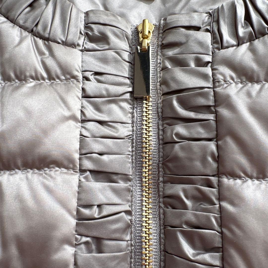 【自由区】ブライトダウン 洗濯可能 インナーダウン ノーカラー グレー 36