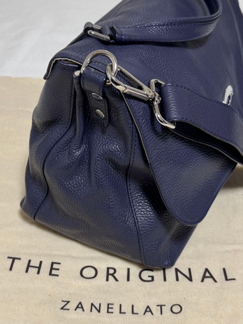 ◆イタリア製！ZANELLATO◆美品！『新型・ポスティーナ Ｍ＋』紺◆