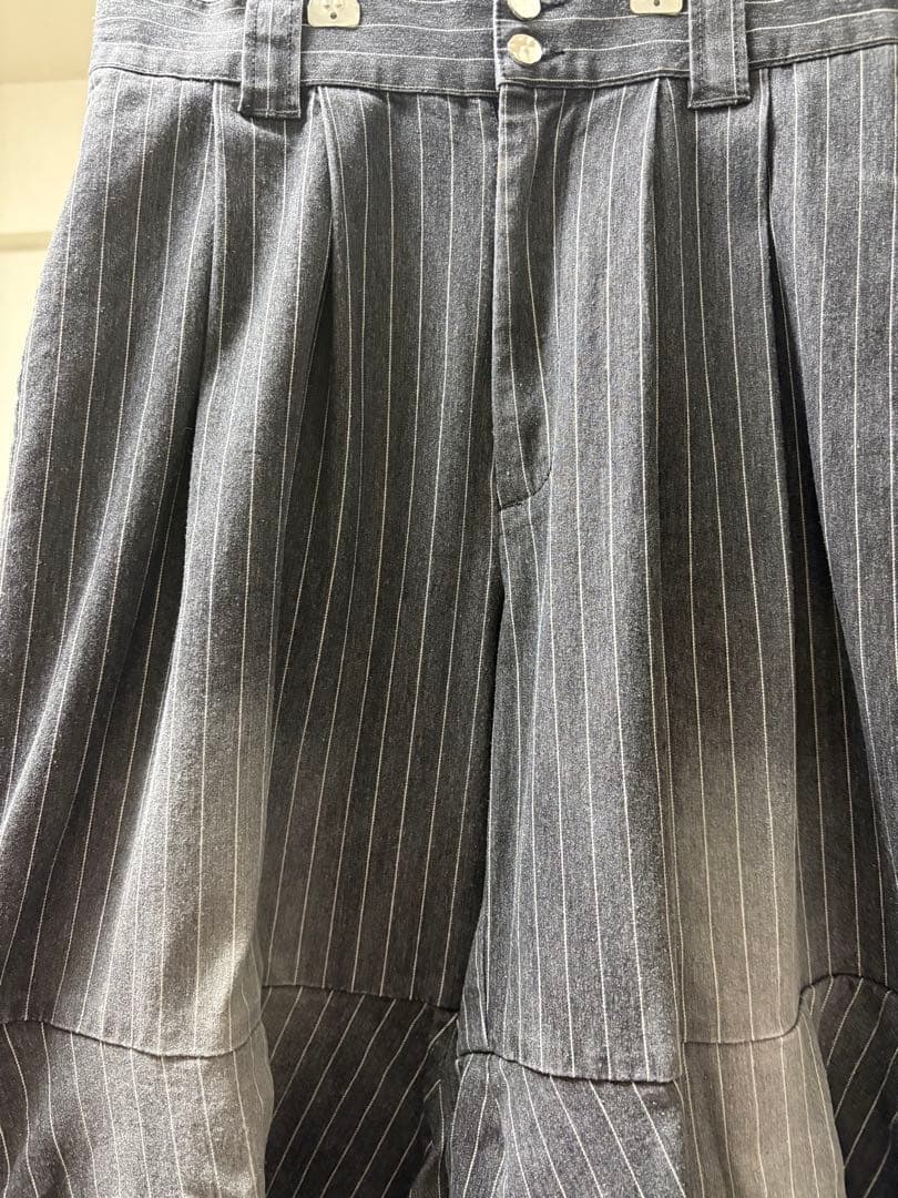 【seyto】 サイズ1 / ストライプレイヤードデニムフレアデニムパンツ