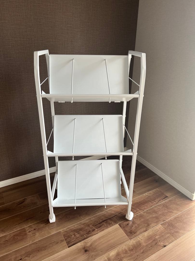 ホワイト 3段 ファイルワゴン キャスター付き