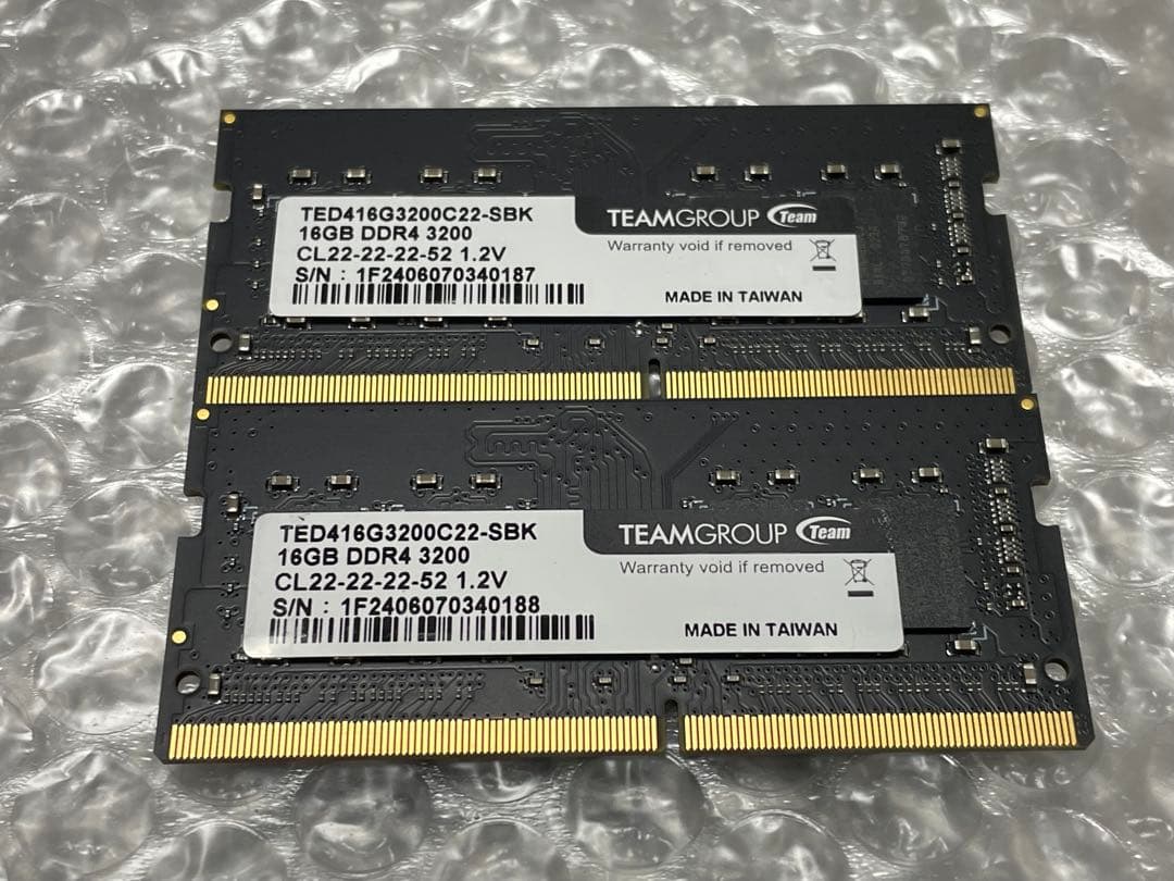 ノート用メモリー　DDR4 3200V 16GB